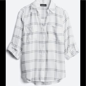 FORTUNE + IVY Christelle Women’s Button Down Blouse - White - Size L